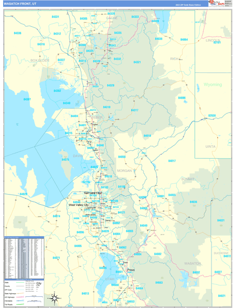Wasatch Front Metro Area Wall Map